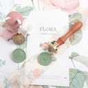 3 x YOLAKIS Initial R Wax Seal Stamp Olive Alphabet R Sealing Stamp and Eucalyptus Wax Stamp Brass Head Decorate Christmas Cards Envelope Gift Wrap Wedding Theme Party Invitation (R)