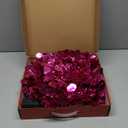 MACTING Pop Up Christmas Tree with 50 LED Lights 5FT Collapsible Tinsel Pencil Tree Easy-Assembly Coastal Glitter Artificial Tree for Porch Apartment Corner Home Holiday Party Xmas Decorations, Magenta