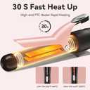 Maxt 5-in-1 Interchangeable Curling Iron Wand Set with 3 Barrels & Curling Thermal Brush | Ceramic Coated for Long-Lasting Curls, Waves Hair Curler (0.35-1.25 inch) (Pink)