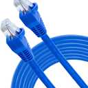 GE Cat6 Ethernet Cable, 7ft Ethernet Cable, Up to 1Gbps, Rated 250 Mhz, UTP, for High Speed Internet Devices, Streaming Devices, Routers, RJ45 Connectors, for Home or Office, Blue, 33757