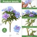 2 x Hommyea Artificial Fake Flowers for Outdoor, 8 Bundles Faux Plants Silk Flowers Spring Decoration UV Resistant No Fade Plastic Flowers for Outside Planters Home Porch Patio Yard Garden Decor