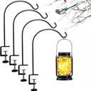 Deck Hook for Railing 4 Pack Deck Bird Feeder Pole with 2.04 Inch Strengthened Clamp for Hanging Bird Feeders, Lanterns, Wind Chimes, Flower and Plant Baskets