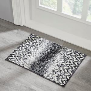 Better Trends Casablanca 100% Polyester Grey Bath Mat and Washable Bathroom Rugs, Rubber Backing Non Slip Bath Mat & Multi-Purpose Toilet Rug  17x24 Bathroom Mat