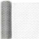 Chicken Wire Mesh, 15.75IN x 49.17FT Hexagonal Galvanized Steel Chicken Wire Fence, Metal Poultry Wire Netting for Chicken Coop Rabbit Dogs Barrier