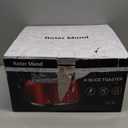 Roter Mond 4 Slice Toaster Retro Stainless Steel with Bagel Defrost Cancel Function, 6 Browning Settings, Extre Wide Slot and Removable Crumb Tray, Red, ST033