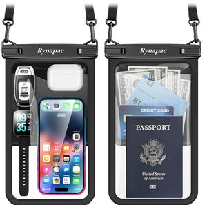 Large Waterproof Phone Pouch Bag - 2 Pack IPX8 Waterproof Phone Case for iPhone 17 16 15 Pro Max Galaxy S25 S24 Ultra, Touchscreen & Underwater Photography, Beach Cruise Travel Essentials