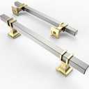 Asidrama 10 Pack 5 Inch(128mm) Brushed Satin Nickel and Gold Kitchen Cabinet Handles, Cabinet Pulls Kitchen Cabinet Hardware for Cupboard Drawer Pulls (5" Hole Center)