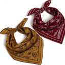 Soft Cotton Viscose Bandana 22''x22'' for Women and Men Multi-purpose Headband Hair Scarf Handkerchief as Gifts