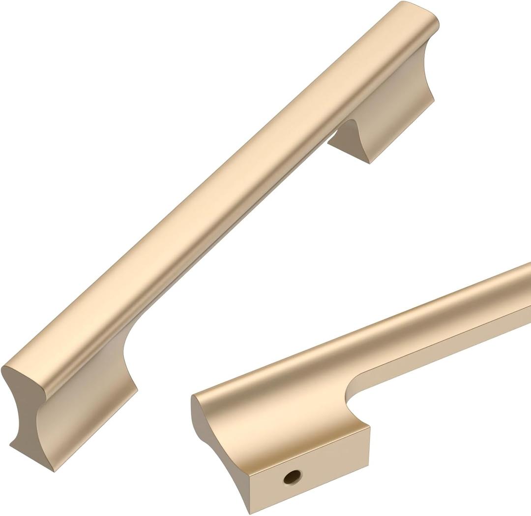 Asidrama 10 Pack 5 Inch(128mm) Champagne Copper Kitchen Cabinet Handles, Cabinet Pulls Kitchen Cabinet Hardware for Cupboard Drawer Pulls