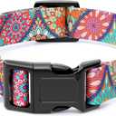 Rnivvi Dog Collar for Small Dogs, Cute Heavy Duty Adjustable Puppy Collar with Quick Release Buckle for Boy Girl & Female, Pet Accessories for Walking Running, XS Length 5/8" Width, Beautiful Mandala