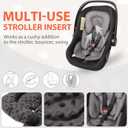Infant Carseat Insert, 2-in-1 Reversible Baby Car Seat Cushion for Newborn Toddler Head & Body Support Car Seat Pad for Carseats, Strollers, Swings, Bouncers(Black)