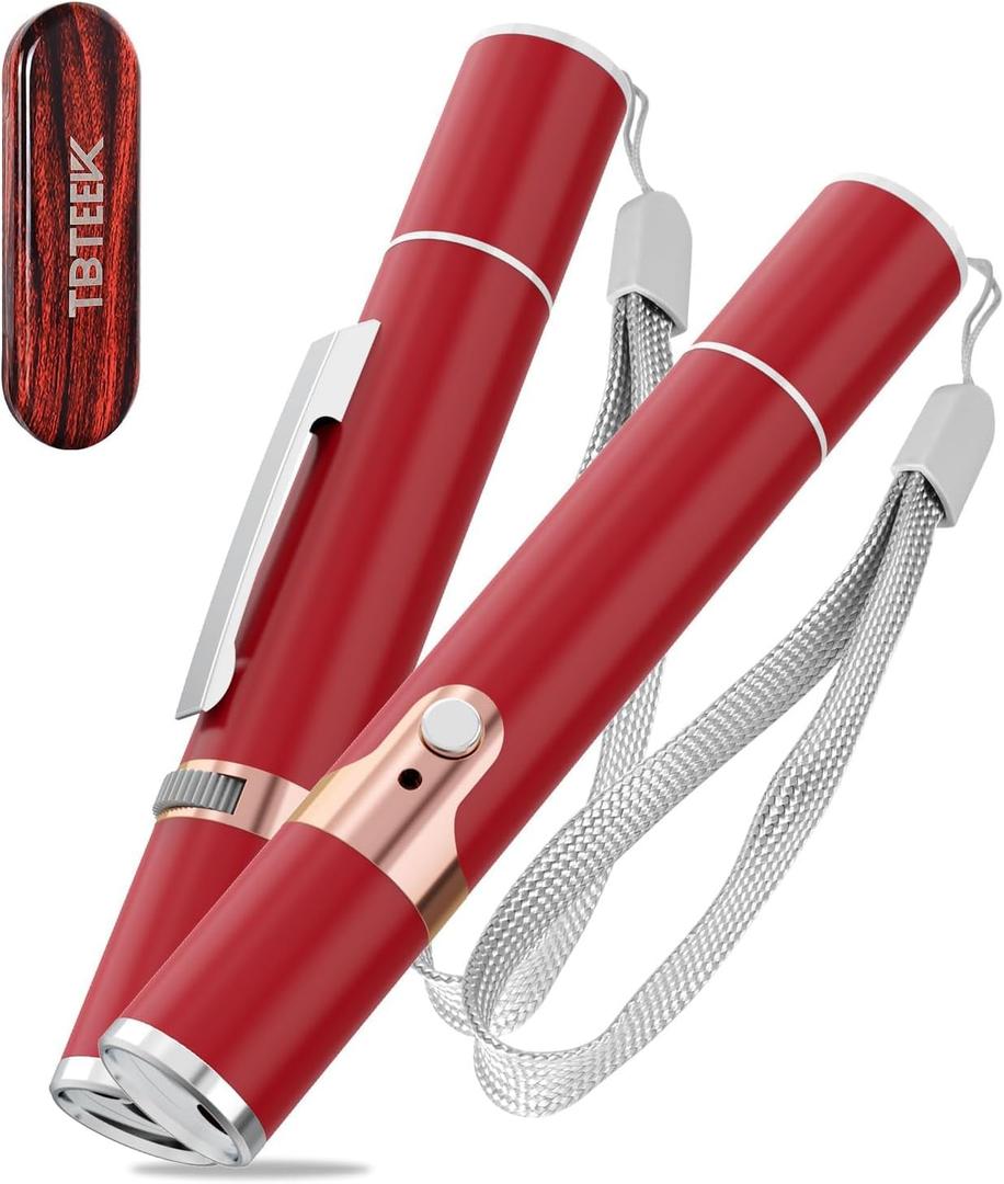 TBTeek Cat Toys, with Metal Case, 2 Pieces, Rechargeable, 7 Adjustable Patterns, Interactive Kitten Pet Dog Chase Toy for Cats Fun Playing ExerciseRed