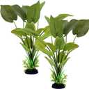 ALEGI Silk Aquarium Plants, 12 Inch Artificial Silk Plants Decorations for Fish Tank,Aquarium Dcor Plastic Plants (Green, 2 Pack)