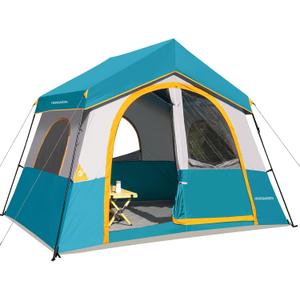 HIKERGARDEN 6-8 Person Camping Tent - Portable Family Cabin Tent for Camp, Windproof Fabric Camp Tent Outdoor for Hiking, Backpacking, Traveling