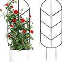 2 Pack 30'' Large Metal Plant Trellis for Climbing Plants, Tall Plant Support for Indoor & Outdoor Use, Modern Decorative Trellis for Potted Plants (2 Pack)