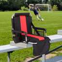 HIGH POINT SPORTS Foldable Stadium Seat Portable Folding Stadium Chairs Padded Bleacher Seat Cushion Bleacher Chair with Armrest and Cup Holder, 15.1 inches x 17.3 inches x 17.3 inches