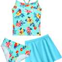 Snowheart Girls Swimsuit Size 8-9Y Flower Green