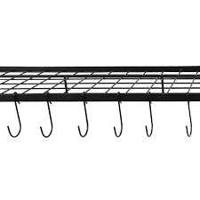 16 inch, Pot and Pan Rack Wall Mounted, 2 Pack, Black, With Hangers.