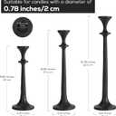 Black Taper Candle Holders Set of 3 Heavy Cast Iron Black Candlestick Holder for Table Centerpiece Modern Decorative Tapered Candle Stand Tall Set for Home Decor Fireplace Wedding Halloween Christmas