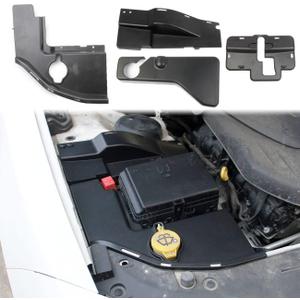 Black Plastic Engine Side Dust Cover Accessories for Dodge Charger 2011-2022 (4pcs in Engine Hood)