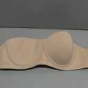 Strapless Bras for Women Large Breasts with Clear Straps, No Harm No Burn Cup 34D (Beige)