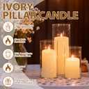 48 PCS Ivory Pillar Candles (2''X3,4,6) and Glass Cylinder Vases(2.6''X5,6,8),Hurricane Candles,Perfectly Sized for use as a Centerpiece Candle Decoration on Wedding Tables!