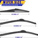 3 wipers Replacement for 2017-2022 Nissan Rogue Sport, Windshield Wiper Blades Original Equipment Replacement - 28"/18"/12" (Set of 3) U/J HOOK