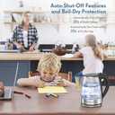 MEGAWISE 1.8L Healthy Electric Kettle, 1800W Borosilicate Glass Tea Kettle with Food Grade Material, Auto Shut-Off and Boil-Dry Protection Cordless Kettle Fast Boiling, BPA Free
