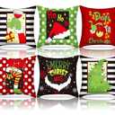 Merry Christmas the Grinches Decorative Throw Pillow Covers - Set of 6, 20" x 23"