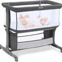 Ezebaby Bedside Bassinet for Baby, Portable Baby Bassinet Bedside Sleeper
Adjustable 7 Heights and All Mesh Sides, Lockable Wheels, Large Storage Basket, Bedside Crib for Newborn Infants, Deep Gray