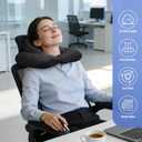 Double Layer Neck Pillow - Ergonomic Desk Headrest, Lumbar Support, Seat Cushion & Travel Pillow for Office Chair, Recliner & Car (Plaid Black, 15.7x11.8x6.3 inches)