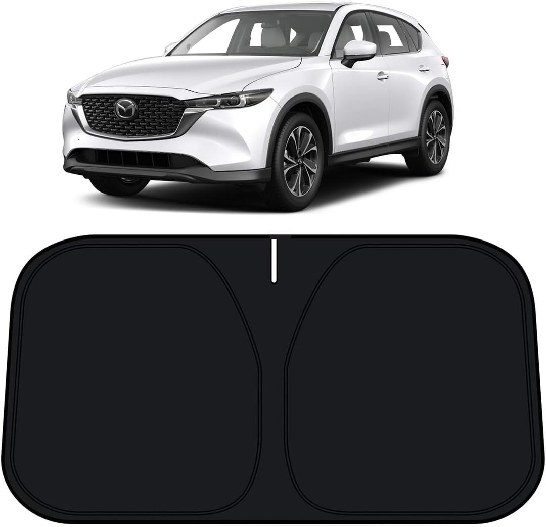 Bestview Windshield Sun Shade for 2017-2025 Mazda CX5 Accessories, Foldable Front Window Sunshade Sun Visor Protector Block UV Rays Heat, Upgraded 3 Layers 210T Material