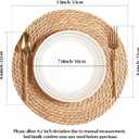Round Woven Placemats 13 Inch Set of 10 - Boho Rattan Placemat Natural Water Hyacinth Placemats, Farmhouse Weave Place Mats, Rustic Braided Wicker Table Mats for Dining Table,Home,Wedding