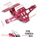 MDPROMCP Universal Motorcycle Fender Eliminator With LED Light CNC Aluminum License Plate Bracket (Red)