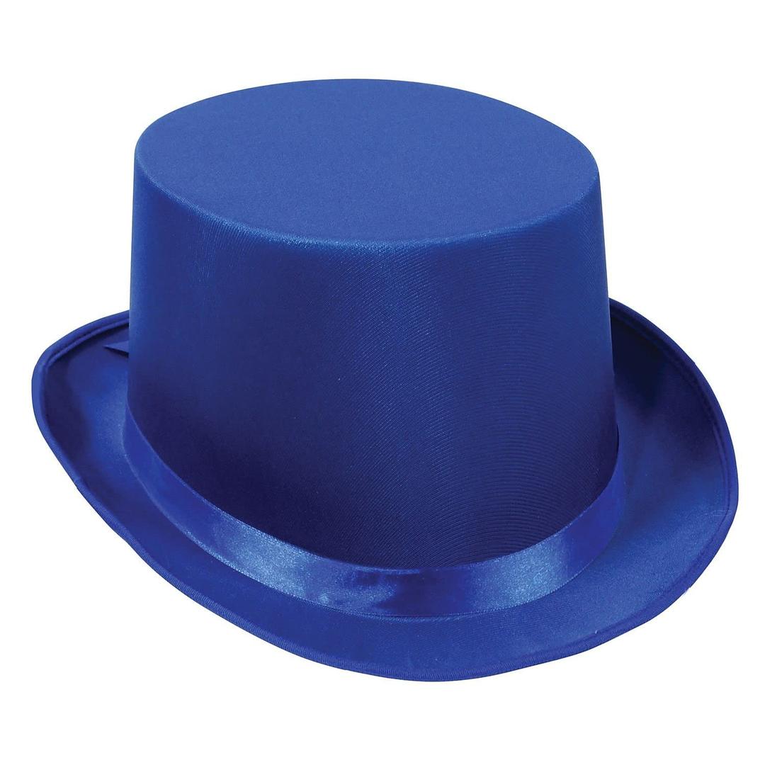 Satin Sleek Top Hat (blue) Party Accessory (1 count) Satin Sleek Top Hat (blue) Party Accessory (1 count)