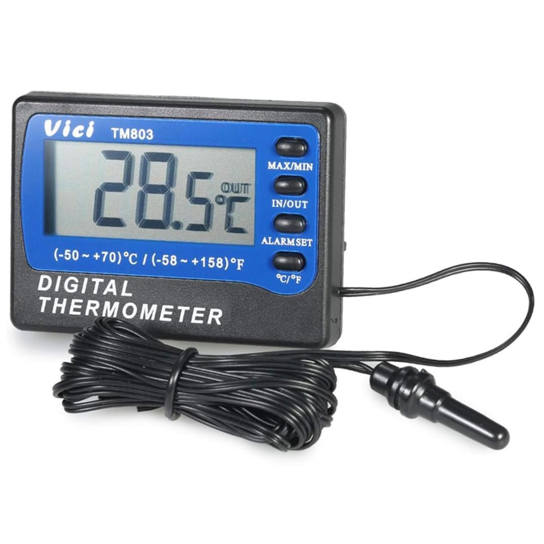 Digital Alarm Thermometer VICI TM803 Temperature Meter for Medicine Cabinets Aquariums Fridge Freezer Refrigerator Celsius() /Fahrenheit() Thermometers