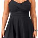 Aqua Eve Plus Size Two Piece Swimsuits for Women Tankini Bathing Suits Flowy Swim Dress with Shorts 16W
