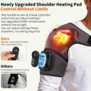 Cordless Shoulder Heating Pad with Detachable Magnetic Remote, 5 Heat & 5 Vibration Modes, Heated Shoulder Wrap Massager for Frozen Shoulder & Rotator Cuff Pain Relief, Ideal Gift for Women Men