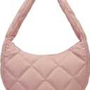 CORALDAISY Puffer Tote Bag for Women Lightweight Tote Bag with Zipper, Large Work Bag Quilted Travel Puffy Shoulder Handbag