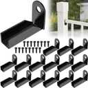 16Pack Black Carbon Steel Fence Mounting Brackets for 1" x 1" Square Rails, Fence Panel Internal Connectors