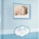 MCS Expandable 10-Page Baby Scrapbook Album with Photo Opening Cover and 12 x 12 Inch Pages, 13.5 x 12.5 Inch, Love You to the Moon and Back (Blue)