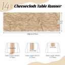 14 Pack Beige Cheesecloth Table Runner 17x108 Inch Semi Sheer Boho Gauze Cheese Cloth Fabric Table Runners, for Wedding Party Baby Shower Birthday Home Decor Garden Farmhouse