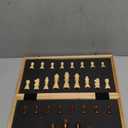 AMEROUS 15 Inches Magnetic Wooden Chess Set - 2 Extra Queens - Folding Board - Pieces Storage Slots, Handmade Portable Travel Chess Game - Beginner Chess Set for Kids, 6 up Age