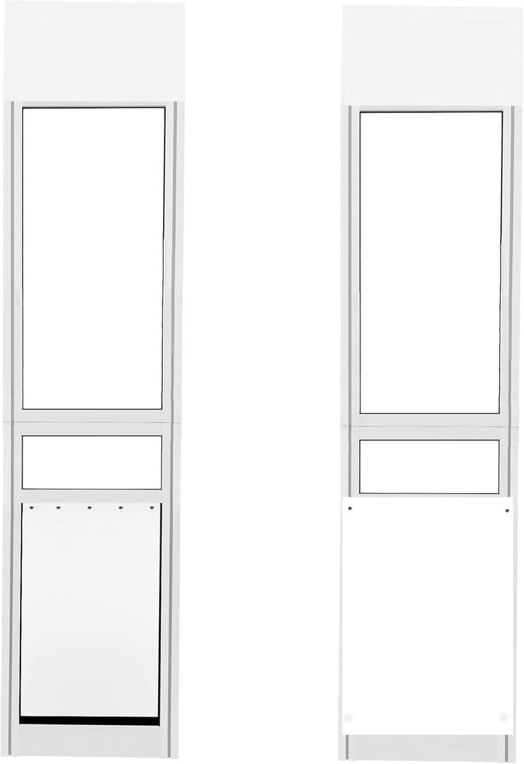 XLarge Dog Door for Sliding Glass Doors, Adjustable 75.39"-81.3" Slider Height, Extra Large Dog Door for Sliding Door, All-Metal Framed & Tempered Glass Lockable Panel Can Slide Up and Down