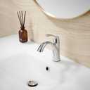 TimeArrow Chrome Bathroom Faucet, Single Handle Bathroom Sink Faucet for 1 Hole with 3 Holes Deck Plate, Lavatory Vanity Faucets, Pop Up Drain and Water Supply Lines Included, TAF206-CP