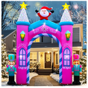 Christmas Inflatable Archway Outdoor Decoration – 12FT Nutcracker Blow Up Arch with LED Lights, Featuring Santa Claus and Festive Christmas Soldiers for Yard, Entryway, or Holiday Party