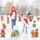 Hiznomgs10 Pcs Gingerbread Christmas Decorations Outdoor, Christmas Decorations Yard, Gingerbread Man Yard Signs with Stakes for Holiday Party Home Lawn Pathway Decorations Supplies