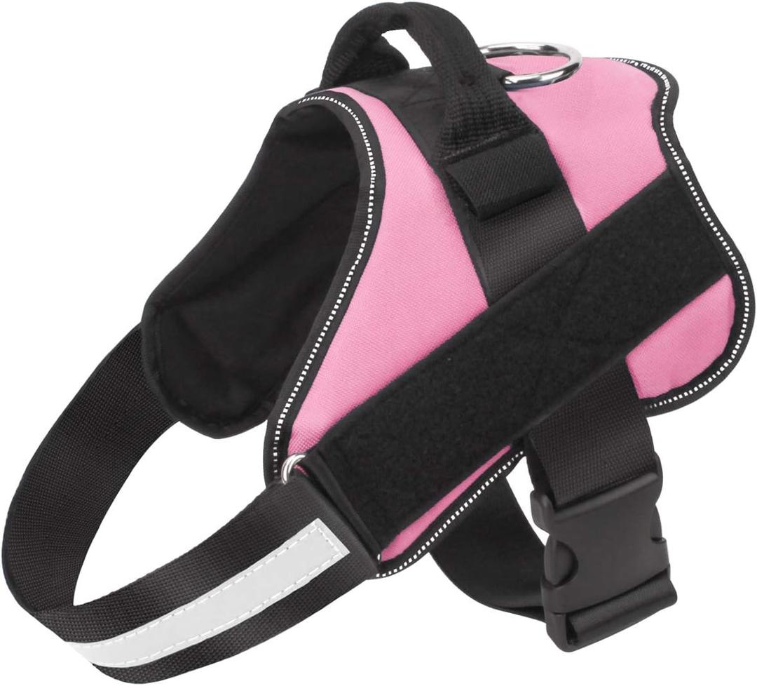 Bolux Dog Harness, No-Pull Reflective Dog Vest, Breathable Adjustable Pet Harness with Handle for Outdoor Walking - No More Pulling, Tugging or Choking (Pink, M) (Medium (Pack of 1))