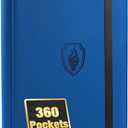 Premium 9 Pocket Card Binder for 360 Cards, Fabmaker PU Cover Trading Card Binder, Sturdy Card Collection Album, Sleek Card Holder Folders for Game Cards & Sports Cards, Royal Blue