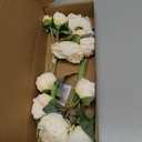 White Artificial Peonies 2 Bouquets Silk Flowers 14Heads Vintage White Fake Flowers Faux Peony Flowers for Flower Arrangements Artificial Centerpiece Home Table Dining Room Decor (Ivory White)